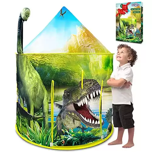 Nice2you Dinosaur Play Tent for Kids, Realistic Dinosaur Playhouse for Boy Girl Aged 2 3 4 5 6 7 8 Years - Indoor & Outdoor Foldable Toddler Toy Tent with Carry Bag for Gift