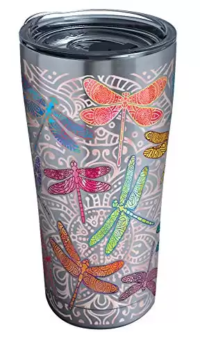 Tervis Dragonfly Mandala Triple Walled Insulated Tumbler Travel Cup Keeps Drinks Cold & Hot, 20oz Legacy, Stainless Steel