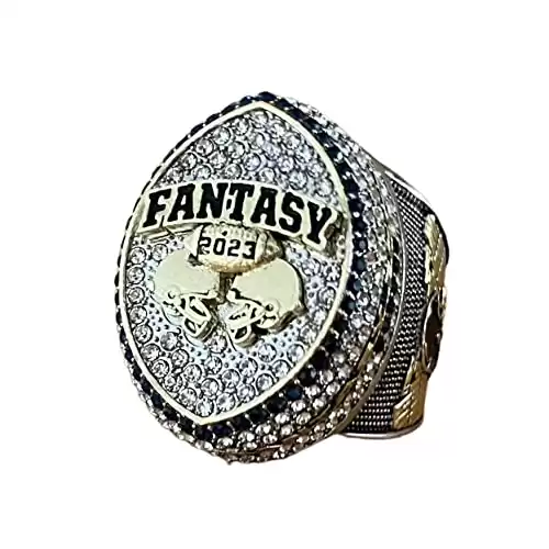 2023 Massive Fantasy Football Championship Trophy Ring | Gold Silver Tone Plated Award for Fantasy Football League Winner (11)
