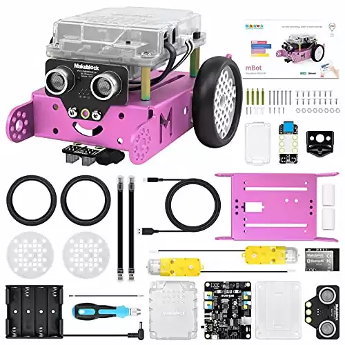 Makeblock mBot Robot Kit, STEM Projects for Kids Ages 8-12 Learn to Code with Scratch Arduino, Robot Kit for Kids, STEM Toys for Kids,Computer Programming for Beginners Gift for Boys and Girls 8 Pink