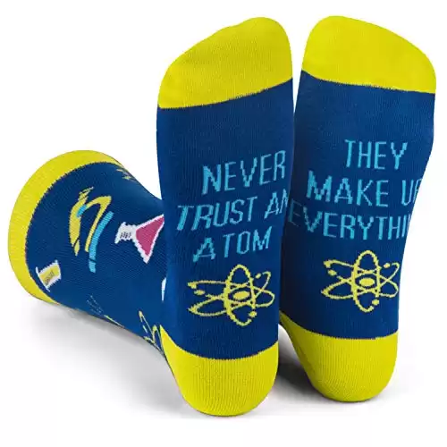 Lavley Funny Socks for Book Lovers, Teachers, Nerds, and Geeks - Unisex for Men, Women, and Teens (US, Alpha, One Size, Regular, Regular, Science)