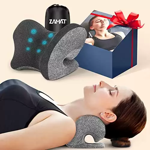 ZAMAT Neck and Shoulder Relaxer with Magnetic Therapy Pillowcase, Neck Stretcher Chiropractic Pillows for Pain Relief, Cervical Traction Device for Relieve TMJ Headache Muscle Tension Spine Alignment