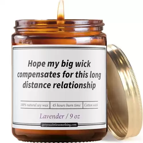 Funny Long Distance Relationship Natural Soy Candle - Cute I Miss You Gifts for Boyfriend, Girlfriend, BFF, Best Friend, Her, Him, Women, Couples, Fun Bestfriend Friendship LDR Relationship Candle
