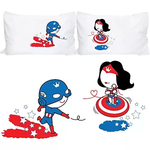 BoldLoft All I Want is You Couple Pillowcases-Captain Gifts for Couples Superhero Gifts for Men and Women Home Decor Gifts Wedding Engagement Christmas Valentine’s Day Anniversary