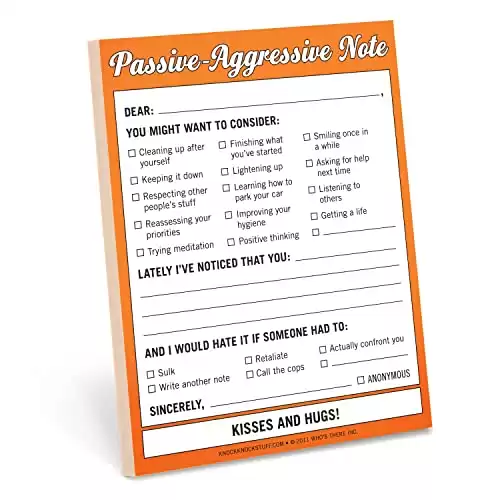 Knock Knock Passive Aggressive Nifty Note Pad , 4 x 5.25-inches
