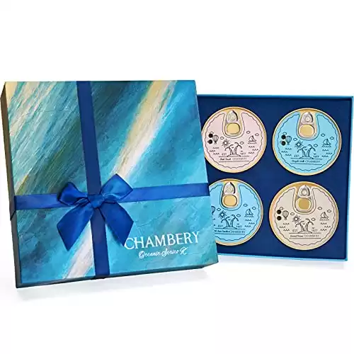 CHAMBERY Aromatherapy Candle Gift Set, 4 Ocean Scented Candles, Coconut Breeze, Anegada Walk, Pink Beach, St. Lucia Sunshine, 16.6 Oz (4.2oz x 4), Birthday Candle Gifts for Women