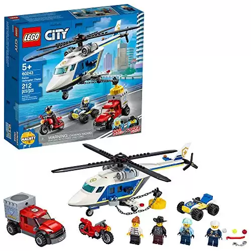 LEGO City Police Helicopter Chase 60243 Police Playset, Building Sets for Kids (212 Pieces)