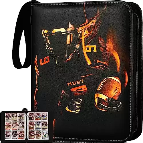 RONMONG Football Card Binder,2023 Sports Trading Card with Sleeves Holder Album,990 Pockets Rugby Card Holder Sheets Display Storage Protectors for Collectors Boys and Girls Gift