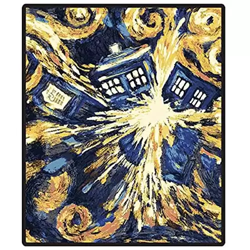 Doctor Who Throw Blanket - Exploding Tardis Pandorica Fleece - 50 x 60 Afghan