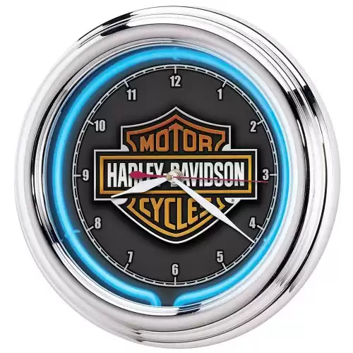 Harley-Davidson® Essential Bar & Shield Neon Clock