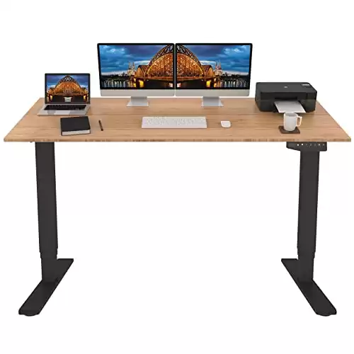 Office Sit/Stand Bamboo Automatic Desk