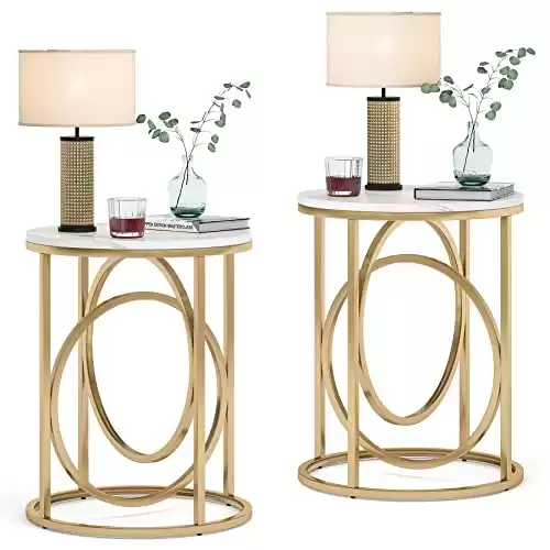 Golden O-Shaped End Table Set for Gifts That Start With The Letter O