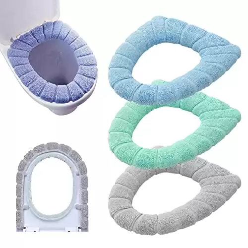 O-Shaped Warm Toilet Seat Washable Cover