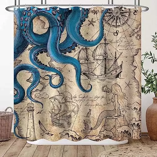 Ocean Themed Bathroom Shower Curtain