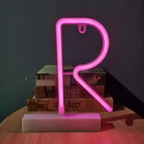 R Letter Neon Light