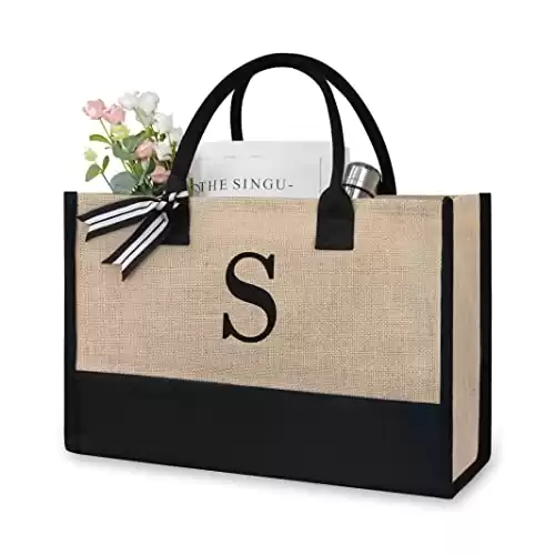S Letter Canvas Tote Bag