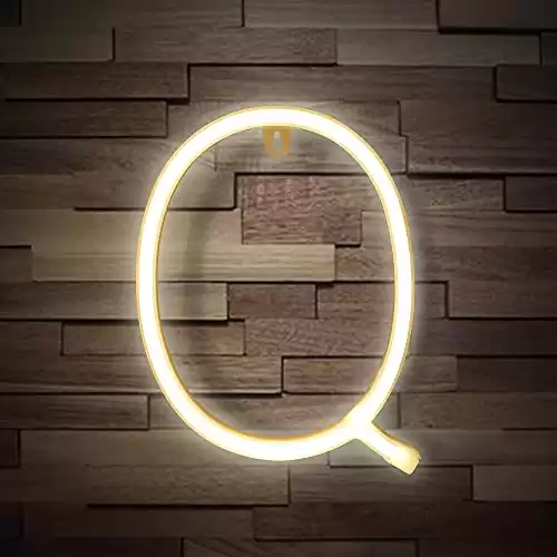 Q Light Up Neon Sign