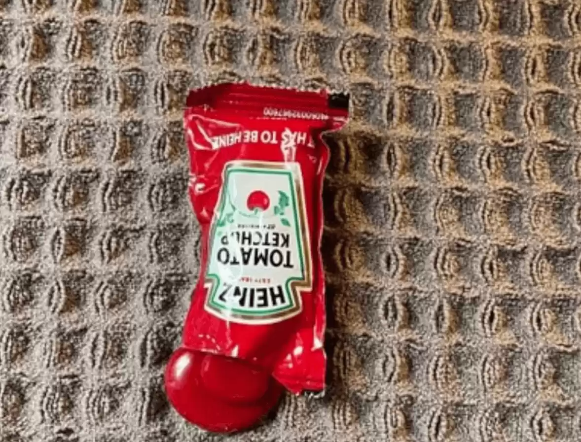 Fake Ketchup Packet Spill