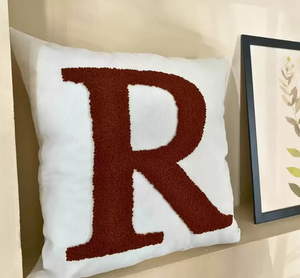 R Letter Personalized Pillow