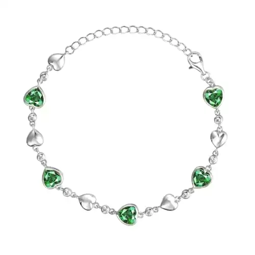 May Birthstone Bracelet Sterling Silver