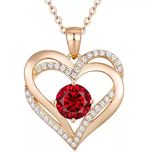Love Heart January Birthstone Necklace