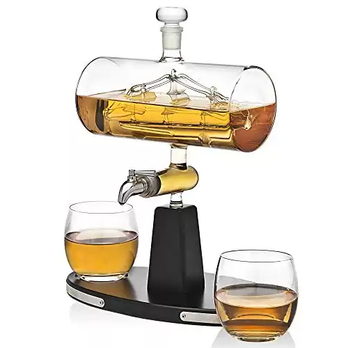 Top Shelf Whiskey Decanter and Tumbler Glasses