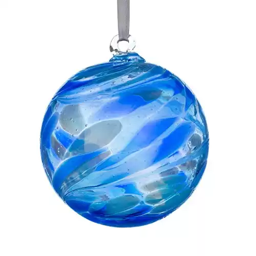 Sienna Glass September Birthstone Glass Friendship Ball-Sapphire