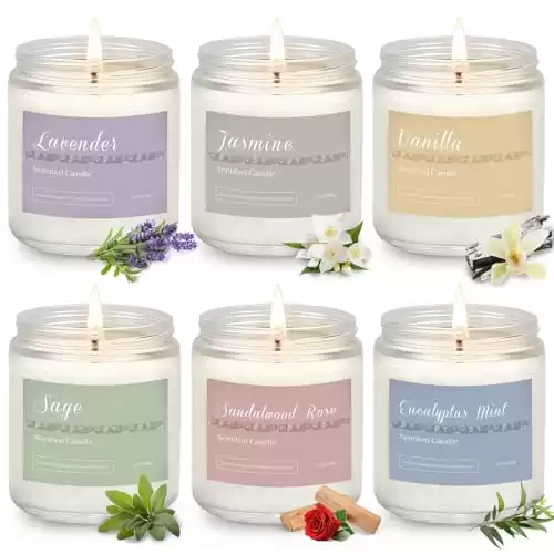 6-Pack Candles Gift Set for Aromatherapy