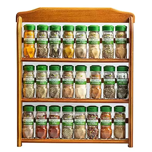 Gourmet 24pc Organic Spice Rack & Spices